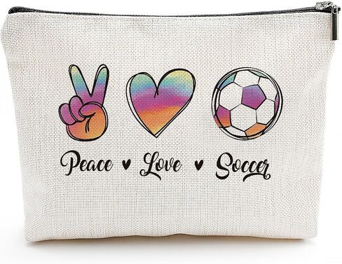 Soccer Gifts, Soccer Cosmetic Bag for Her Him, Soccer Coach Gifts, Friendship Gifts for Women, Soccer Team Gifts, Soccer Lovers Players Fans Birthday Gifts, Makeup Case in Saudi Arabia