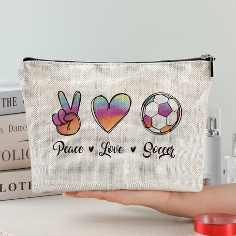 Soccer Gifts, Soccer Cosmetic Bag for Her Him, Soccer Coach Gifts, Friendship Gifts for Women, Soccer Team Gifts, Soccer Lovers Players Fans Birthday Gifts, Makeup Case in Saudi Arabia