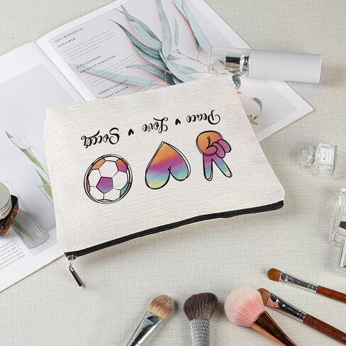 Soccer Gifts, Soccer Cosmetic Bag for Her Him, Soccer Coach Gifts, Friendship Gifts for Women, Soccer Team Gifts, Soccer Lovers Players Fans Birthday Gifts, Makeup Case in Saudi Arabia