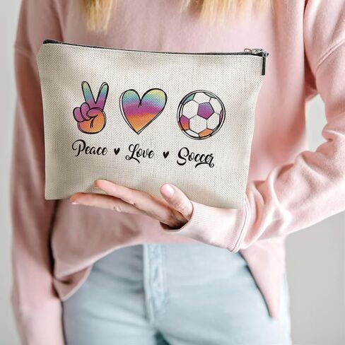 Soccer Gifts, Soccer Cosmetic Bag for Her Him, Soccer Coach Gifts, Friendship Gifts for Women, Soccer Team Gifts, Soccer Lovers Players Fans Birthday Gifts, Makeup Case in Saudi Arabia