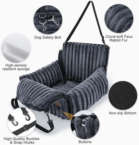MIXJOY 6-in-1 Dog Car Seat for Small/Medium Dogs up to 23 lbs,Grey in Saudi Arabia