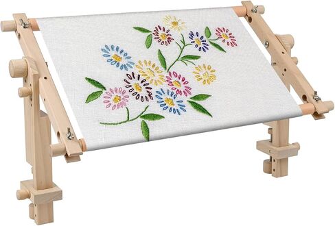 موقف تطريز قابل للتعديل للجدول - Cross Stitch Hoop Stand for Table ، Wood Tapestry Scroll Scroll Embroidery Frames With 20in * 12in Cross Stitch Hoop in Kuwait