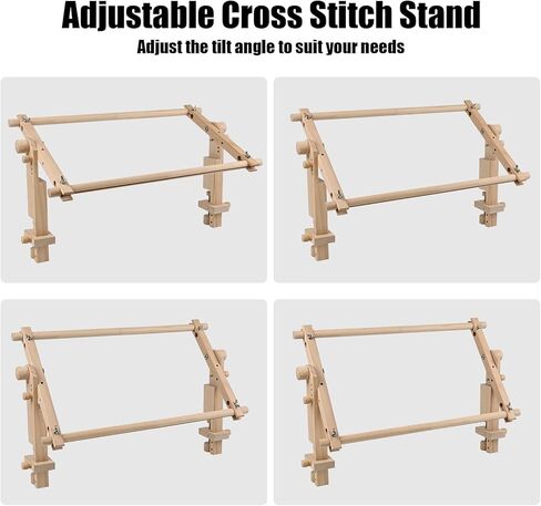 موقف تطريز قابل للتعديل للجدول - Cross Stitch Hoop Stand for Table ، Wood Tapestry Scroll Scroll Embroidery Frames With 20in * 12in Cross Stitch Hoop in Kuwait