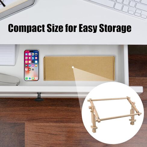 موقف تطريز قابل للتعديل للجدول - Cross Stitch Hoop Stand for Table ، Wood Tapestry Scroll Scroll Embroidery Frames With 20in * 12in Cross Stitch Hoop in Kuwait
