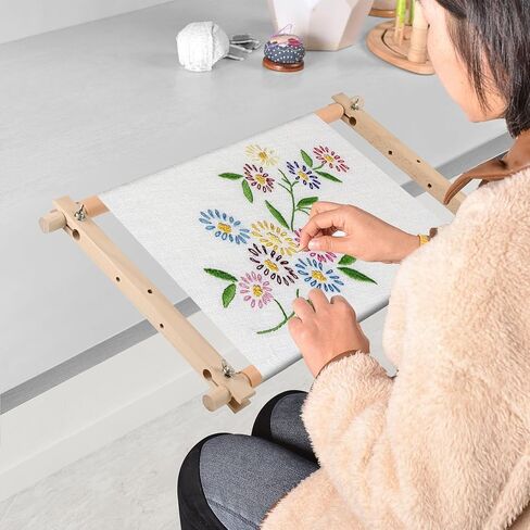 موقف تطريز قابل للتعديل للجدول - Cross Stitch Hoop Stand for Table ، Wood Tapestry Scroll Scroll Embroidery Frames With 20in * 12in Cross Stitch Hoop in Kuwait