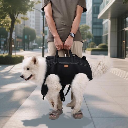 Dog Lift Harness Backpack Carrier for Large Dogs, Full Body Sling with Handle, Dog Harness for Joint Injuries, Arthritis, Ideal for Stairs, Elderly Dogs (Black XXX-Large 66-83 LBS) in Kuwait