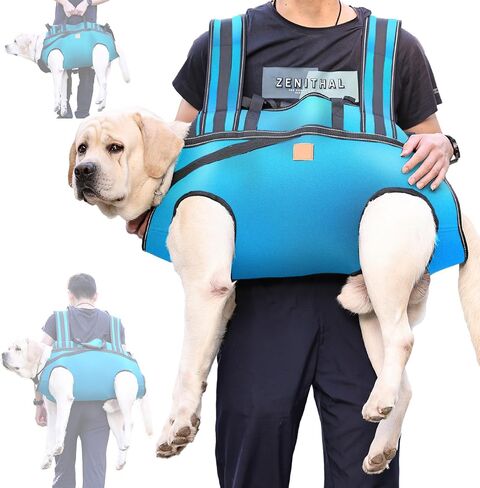 Dog Lift Harness Backpack Carrier for Large Dogs, Full Body Sling with Handle, Dog Harness for Joint Injuries, Arthritis, Ideal for Stairs, Elderly Dogs (Black XXX-Large 66-83 LBS) in Kuwait