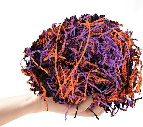 Cipowm Halloween Grinker Cut Paper ، 3 Colors Raffia Paper Shred Filler with Halloween Confetti Paper Paper Grass for Glapp Craft Diy Gift Beac Party Party ، 115g/4oz in Kuwait