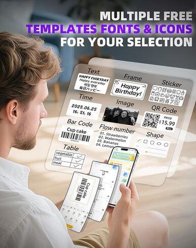 طابعة حرارية محمولة BQ1 - طابعة صور جيب لاسلكية لهواتف iPhone وAndroid، طابعة ملصقات بلوتوث صغيرة للملاحظات المدرسية، المجلات، الأعمال اليدوية، هدايا الأطفال in Kuwait