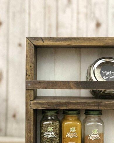 Mansfield No. 104 1/2 - Solid Wood Spice Rack Cabinet Golden Oak/Khaki Green in Saudi Arabia