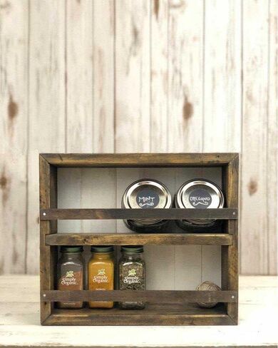 Mansfield No. 104 1/2 - Solid Wood Spice Rack Cabinet Golden Oak/Khaki Green in Saudi Arabia