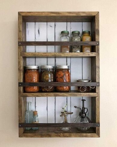 Mansfield Cabinet No. 103 - Solid Wood Spice Rack Cabinet Early American/Tuscan Red in Saudi Arabia