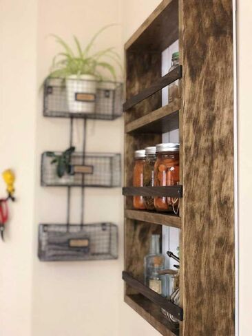Mansfield Cabinet No. 103 - Solid Wood Spice Rack Cabinet Early American/Tuscan Red in Saudi Arabia