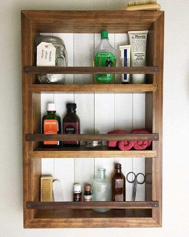 Mansfield Cabinet No. 101 - Solid Wood Spice Rack Cabinet Carbon/Castle Gray in Saudi Arabia