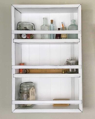 Mansfield Cabinet No. 102 - Solid Wood Spice Rack Cabinet White Wash/Black in Saudi Arabia