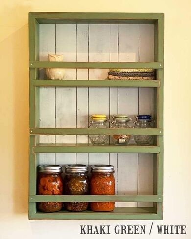 Mansfield Cabinet No. 102 - Solid Wood Spice Rack Cabinet White Wash/Black in Saudi Arabia