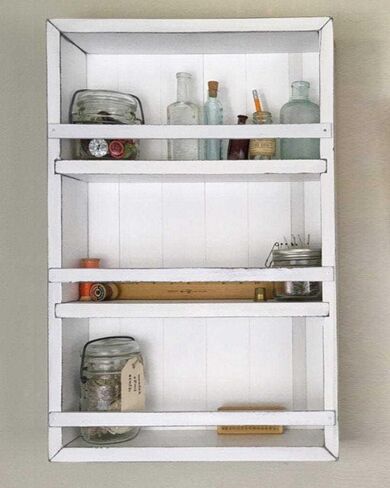 Mansfield Cabinet No. 102 - Solid Wood Spice Rack Cabinet White Wash/Black in Saudi Arabia