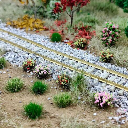 140 PCS Thffts Static Grass Thfts & Miniature Clusters - مجموعة مشهد التضاريس الاصطناعية للسكك الحديدية للقطار ، طاولة الرمال العسكرية ، المناظر الطبيعية ديوراما DIY in Kuwait