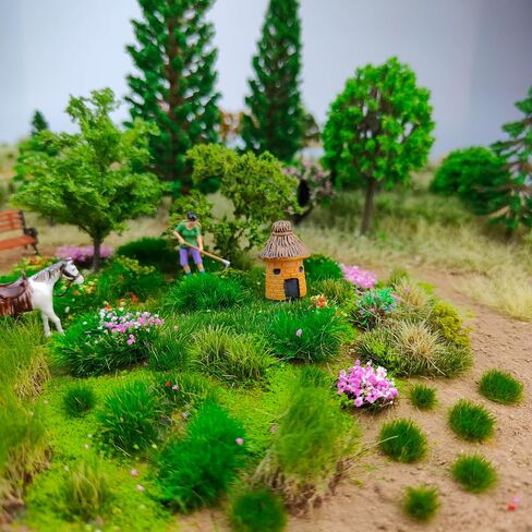 246 pcs Static Grass Tufts, 3 Sizes Mixed, for Model Scenery, Train Landscape, Railway Diorama, Wargaming & Architectural Models, Resin Terrain Grass in Saudi Arabia