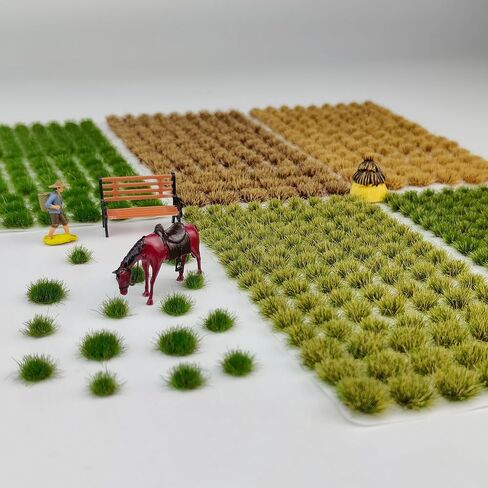 246 pcs Static Grass Tufts, 3 Sizes Mixed, for Model Scenery, Train Landscape, Railway Diorama, Wargaming & Architectural Models, Resin Terrain Grass in Saudi Arabia