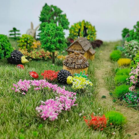 90 Pcs Static Grass Clusters, Mini Colorful Flower Sets for DIY Model Railway Scenery Train Landscape & War Game Terrain Layouts in Saudi Arabia