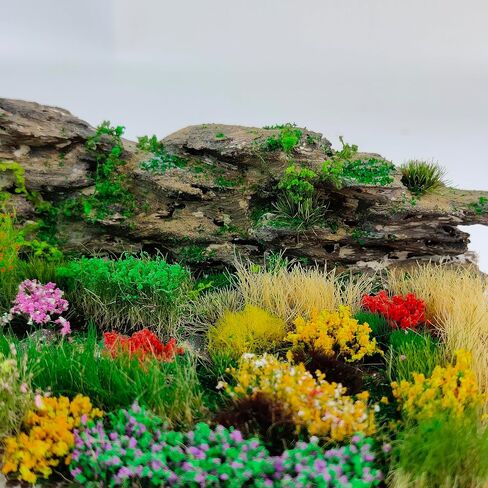 90 Pcs Static Grass Clusters, Mini Colorful Flower Sets for DIY Model Railway Scenery Train Landscape & War Game Terrain Layouts in Saudi Arabia