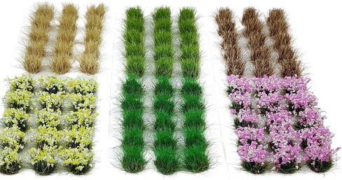 90pcs Static Grass Tufts Bushes - Artificial Terrain Foliage Clumps for Model Railroad Scenery, Train Layout, Diorama, Wargaming - DIY Landscape in Saudi Arabia