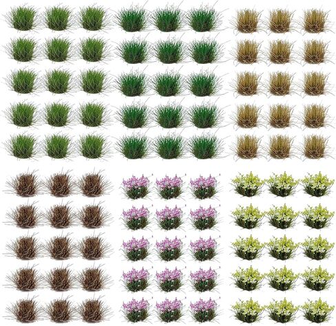 90pcs Static Grass Tufts Bushes - Artificial Terrain Foliage Clumps for Model Railroad Scenery, Train Layout, Diorama, Wargaming - DIY Landscape in Saudi Arabia