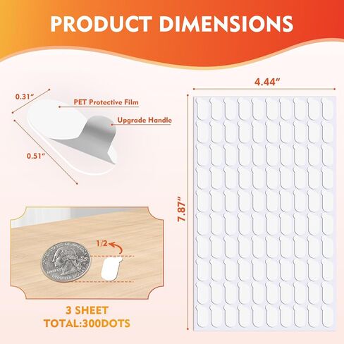 300pcs نقاط لاصقة مزدوجة من الوجهين ، نقاط صافية قابلة للإزالة لزجة ، مقاومة للماء لا توجد نقاط تتبع لاصقة للحرف اليدوية المعلقة ، والبالونات الحفلات الملصقات صورة مهرجان صورة مهرجان in Kuwait