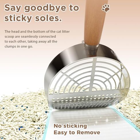 Cat Litter Scoop, Litter Scooper, Metal Cat Litter Scoop, Stainless Steel Cat Litter Scoop, Kitten Pooper Lifter, Kitty Metal Scooper with Holder for Cat Litter Box Round Holes Easy Cleaning in Saudi Arabia