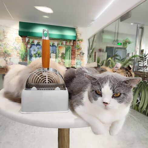 Cat Litter Scoop, Litter Scooper, Metal Cat Litter Scoop, Stainless Steel Cat Litter Scoop, Kitten Pooper Lifter, Kitty Metal Scooper with Holder for Cat Litter Box Round Holes Easy Cleaning in Saudi Arabia