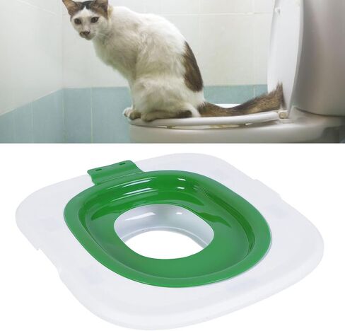 Cat Toilet Seat Training Kit,Universal Reusable Kitty Potty Toilet Trainer Cat Pee Training Tray Cat Potty Urinal Seat with Tray for Teaching Cat to Use Toilet (Gray) in Saudi Arabia
