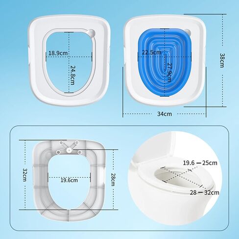 Cat Toilet Training Kit, Universal Reusable Cat Toilet Trainer, Cat Potty Training System with Removable Pallet, Teach Your Cat to Use the Toilet (White Tray, 1 Blue Inner in Saudi Arabia