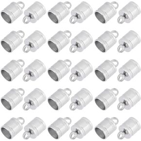 UNICRAFTALE 50Pcs Stainless Steel Column Cord Ends End Caps 6mm Inner Diameter Smooth End Caps Terminators Cord Finding for Jewelry Making Stainless Steel Color in Saudi Arabia