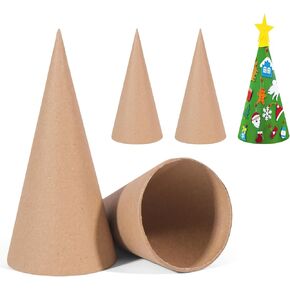 MicoSim 12 PCS Paper Mache Cones Open Bottom,Cardboard Cones for Crafts,Cardboard Conesfor Christmas Trees Xmas Party Supplies Home Indoor DIY Art Projects and Decorations (9.8 * 4.1in(12PCS)) in Kuwait