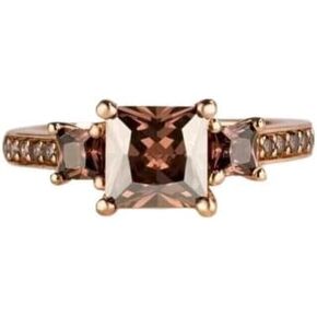 2.00 Carat Princess Cut Simulated Brown Diamond Engagement & Wedding Ring for Women – 14K Rose Gold Plated 925 Sterling Silver – Bridal Anniversary Promise Ring (4) (7) in Saudi Arabia