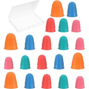 20pcs مقابض إصبع لفرز الورق ، 5 أحجام مختلفة ألوان نصائح مطاطية الأصابع قابلة لإعادة الاستخدام مع مربع لحس in Kuwait