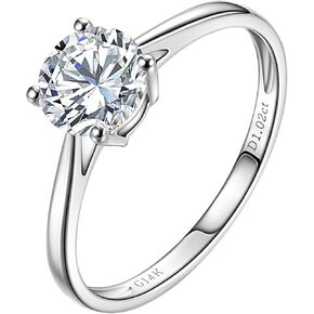 1-3 قيراط مختبر نما خاتم الخطوبة الماسي 14K الذهب الأبيض ، IGI CURTIDE ROUND CUT (E-F Color VS2-SI1) Classic 4-PRONG RING for Women ، Wedding Ring in Kuwait