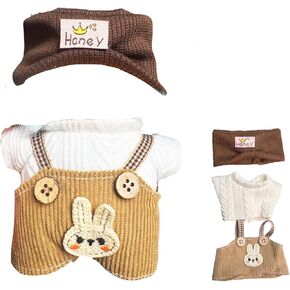 ‌Premium Knit Doll Clothing Set(NO Doll) - Soft Stretch Fit for 15cm/17cm Collectible Figures Multi-Style Outfits Stylish Miniature Clothes & Accessories Costume (Brown) in Kuwait