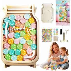 Kids Reward Jar & Behavior Chart - Classroom & Home Potty Training Chart with 80 Stickers - Teacher/Parent Tool for Chores, Homework, Good Habits (Colorful & Durable) in Saudi Arabia