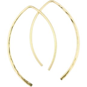 1 بوصة رفيعة صلبة 14K أصفر الذهب الأقراط تراقب طفيفا طافعة مفتوحة 20 مقياس (.8 مم) in Kuwait