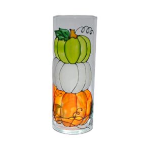 قرع مكدسة يدويًا الزجاج الملون 9 بوصة زهرة زهرة الأسطوانة in Kuwait