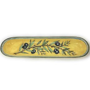 Ceramiche d'Arte Parrini - سيراميك إيطالي يقدم المقبلات صينية الرغيف الفرنسي الزيتون المصنوع في إيطاليا توسكان in Kuwait