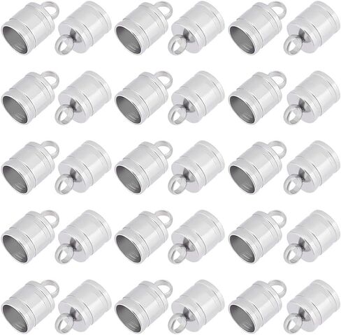 UNICRAFTALE 50Pcs Stainless Steel Column Cord Ends End Caps 6mm Inner Diameter Smooth End Caps Terminators Cord Finding for Jewelry Making Stainless Steel Color in Saudi Arabia
