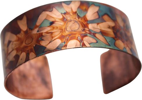 Flame Painted Copper Cuff - 1" width - 6 inch length in Saudi Arabia