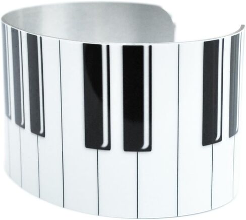 Piano Keys Image Wide Aluminum Geeky Bracelet Cuff in Saudi Arabia