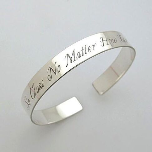 سوار الفضة الاسترليني كلا الجانبين قابلين للجنسين مجوهرات مخصصة محفورة هدية هدية عيد ميلاد هدية مخصصة نقش سوار الكفة تحفيزي QUOTE محفورة الفضة من أجله أو لها in Saudi Arabia