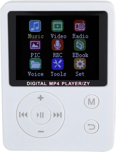من السهل تشغيل مشغل موسيقى MP4 ، MP4 خفيفة الوزن ، قابس وتشغيل مشغل موسيقى Slim MP4 للموسيقى ، الراديو ، التسجيل ، الفيديو ، الكتب الإلكترونية ، Buildin Stovalwatch (White) in Kuwait