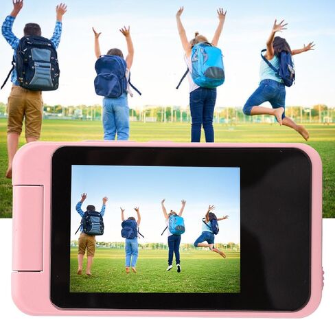 Digital Camera for Kids, 2.8 Inch Full Color Children Digital Video Camera, Auto Focus, 1080P 48MP Kids Smart Phone Toy MP3 Music Player, 180° Rotatable Lens (Pink) in Saudi Arabia