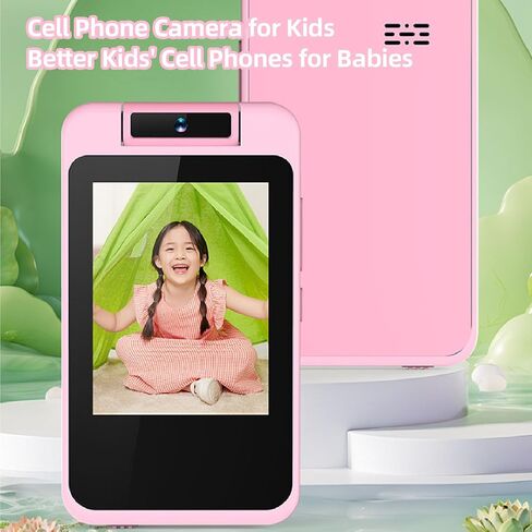 Digital Camera for Kids, 2.8 Inch Full Color Children Digital Video Camera, Auto Focus, 1080P 48MP Kids Smart Phone Toy MP3 Music Player, 180° Rotatable Lens (Pink) in Saudi Arabia
